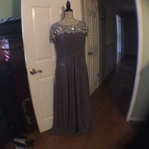 Grey evening gown